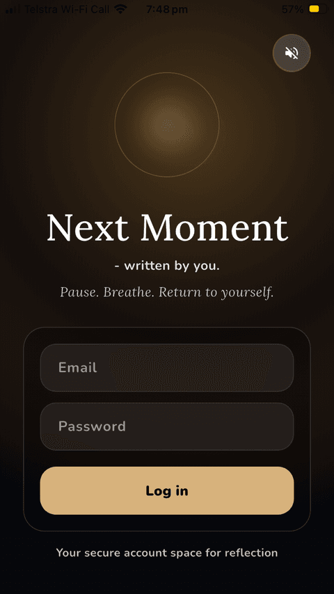 Next Moment — Emotional Reset screen