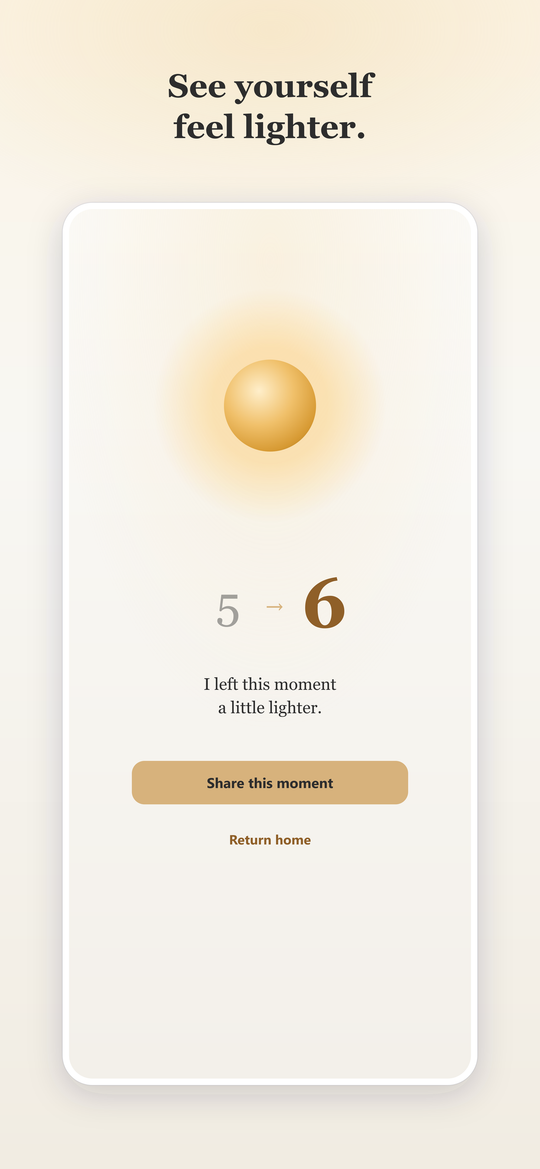 Next Moment — see yourself feel lighter